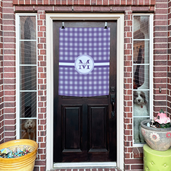 Gingham Print House Flags - Double Sided - (Over the door) LIFESTYLE