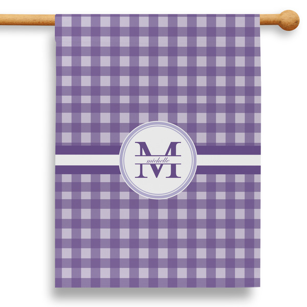 Custom Gingham Print 28" House Flag - Double Sided (Personalized)
