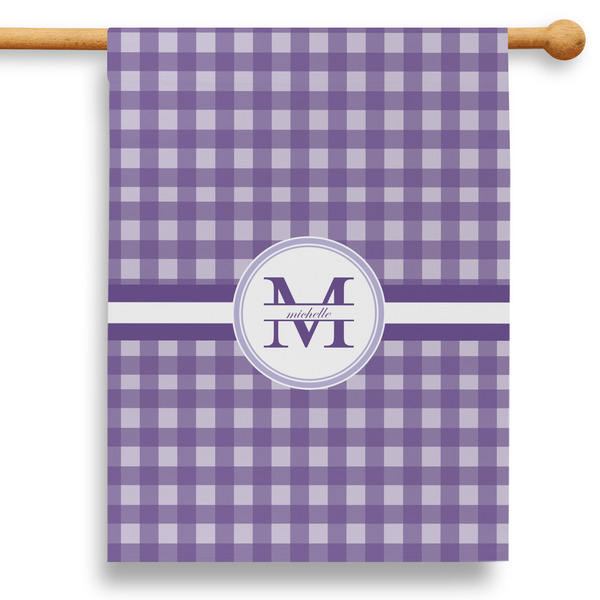 Custom Gingham Print 28" House Flag (Personalized)