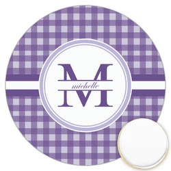 Gingham Print Printed Cookie Topper - 3.25" (Personalized)