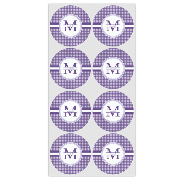 Gingham Print Icing Circle - Medium - Set of 8