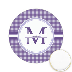 Gingham Print Printed Cookie Topper - 2.15" (Personalized)