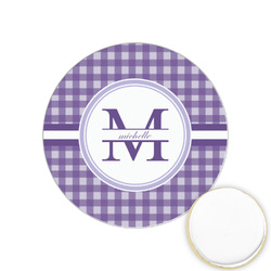 Gingham Print Printed Cookie Topper - 1.25" (Personalized)