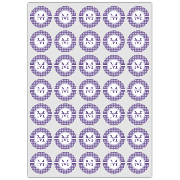 Gingham Print Icing Circle - XSmall - Set of 35