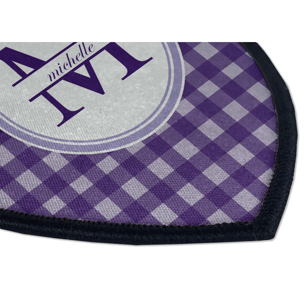 Gingham Print Iron on Shield 3 Detail