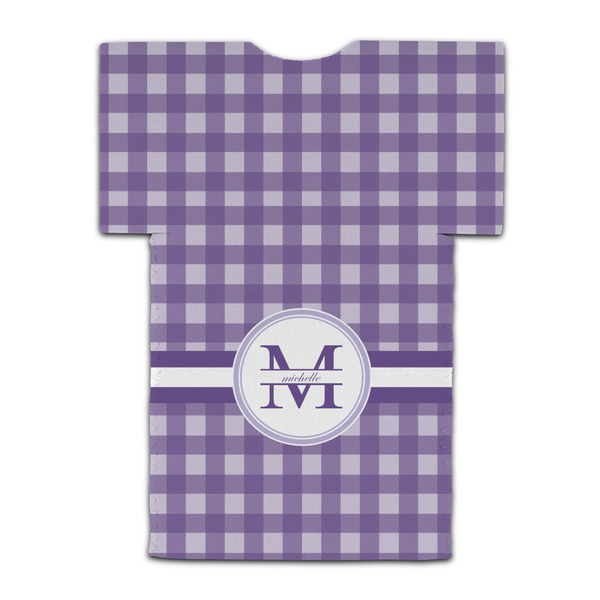 Gingham Print Jersey Bottle Cooler - BACK (flat)