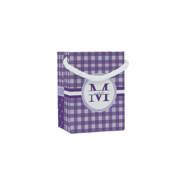 Custom Gingham Print Jewelry Gift Bags - Matte (Personalized)