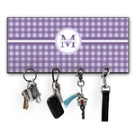 Gingham Print Key Hanger w/ 4 Hooks w/ Name and Initial