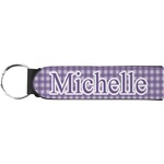 Gingham Print Neoprene Keychain Fob (Personalized)