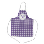 Gingham Print Kid's Apron w/ Name and Initial