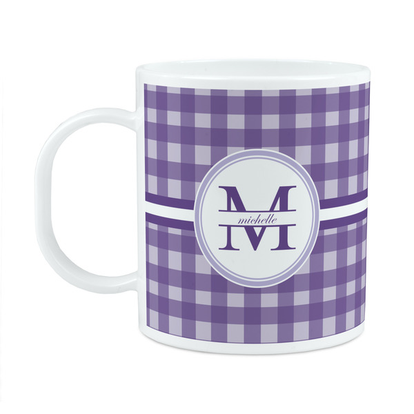 Custom Gingham Print Plastic Kids Mug (Personalized)