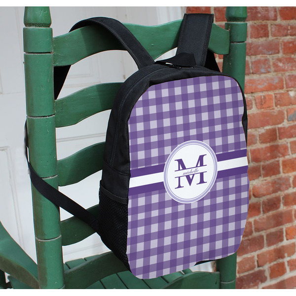 Gingham Print Kids Backpack - In Context