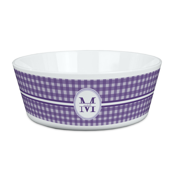Custom Gingham Print Kid's Bowl (Personalized)