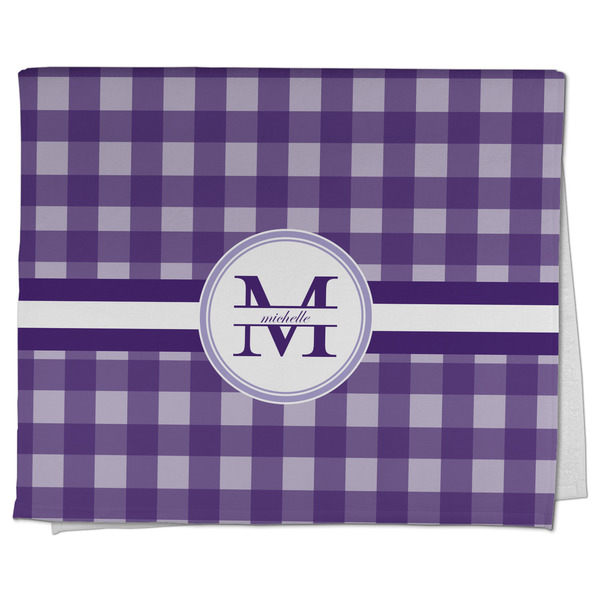 Custom Gingham Print Kitchen Towel - Poly Cotton w/ Name and Initial