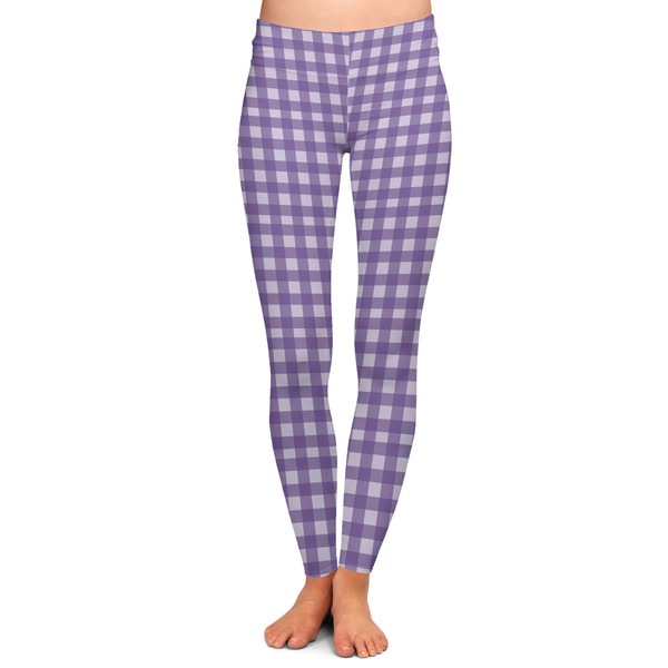 Custom Gingham Print Ladies Leggings - Large