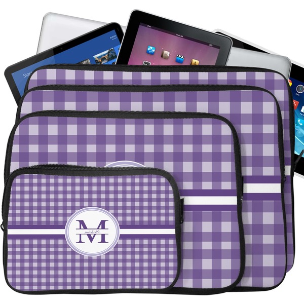 Gingham Print Laptop Case Sizes