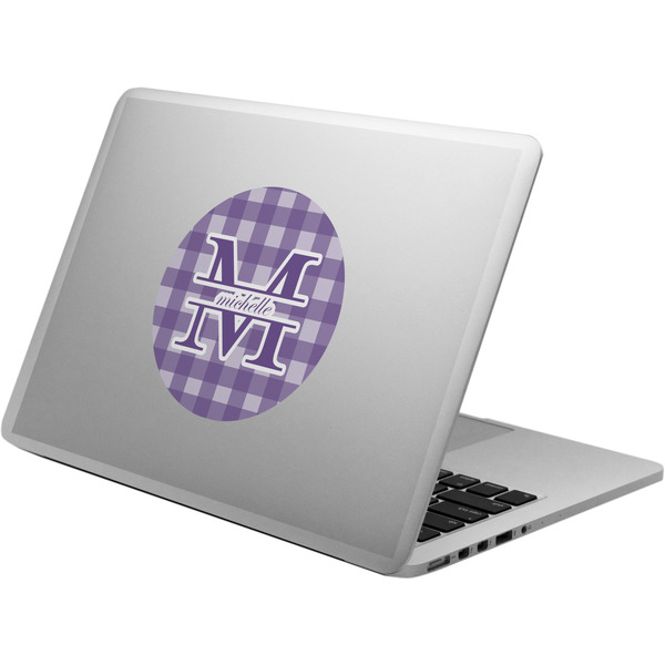 Custom Gingham Print Laptop Decal (Personalized)