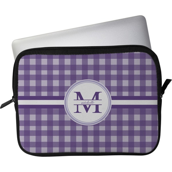 Custom Gingham Print Laptop Sleeve / Case - 15" (Personalized)