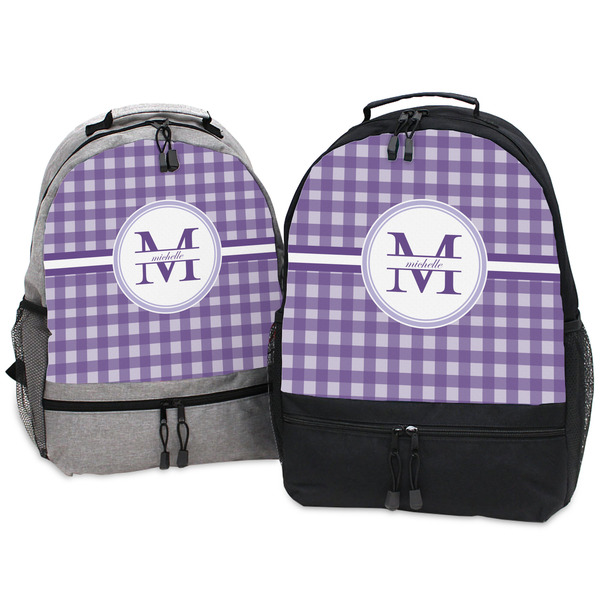 Gingham Print Large Backpacks - Both