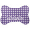 Gingham Print Bone Shaped Dog Food Mat (Large) (Personalized)