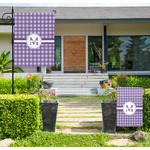 Gingham Print Large Garden Flag - Double Sided (Personalized)