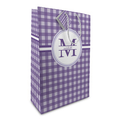 Gingham Print Large Gift Bag (Personalized)