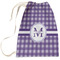 Gingham Print Large Laundry Bag - Front View