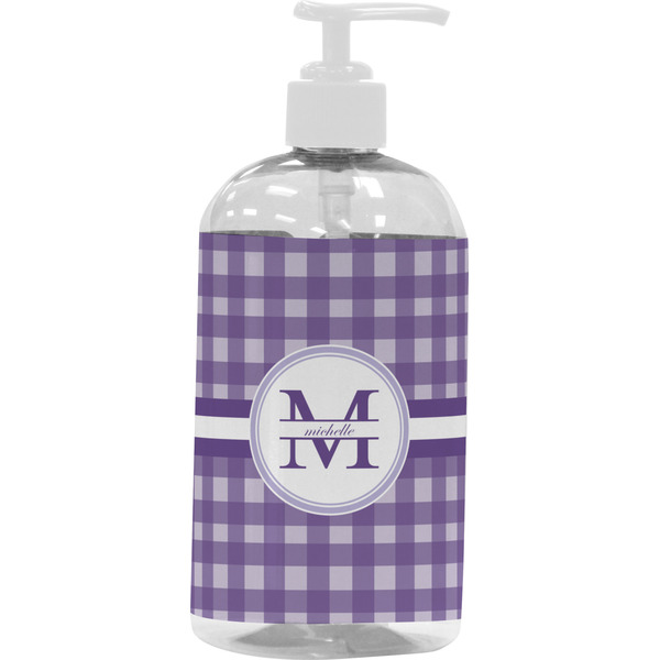 Gingham Print Large Liquid Dispenser (16 oz) - White