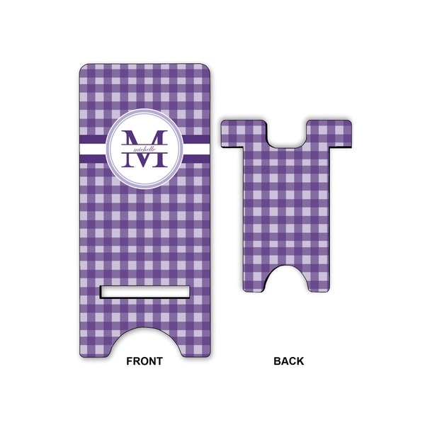 Gingham Print Large Phone Stand - Front & Back