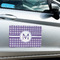 Gingham Print Large Rectangle Car Magnets- In Context