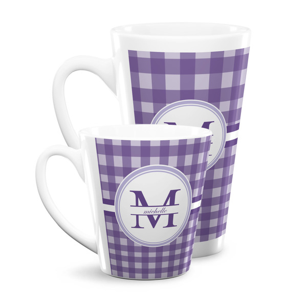 Gingham Print Latte Mugs Main