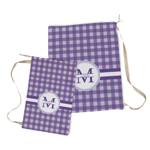 Gingham Print Laundry Bag - Both Bags