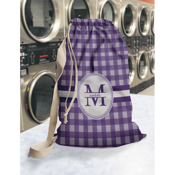 Gingham Print Laundry Bag in Laundromat