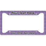 Gingham Print License Plate Frame (Personalized)