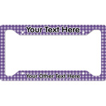 Gingham Print License Plate Frame (Personalized)