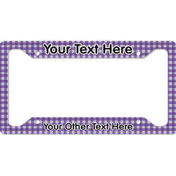 Gingham Print License Plate Frame - Style A (Personalized)