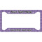 Gingham Print License Plate Frame - Style A