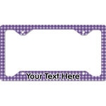 Gingham Print License Plate Frame - Style C (Personalized)