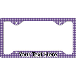 Gingham Print License Plate Frame - Style C (Personalized)