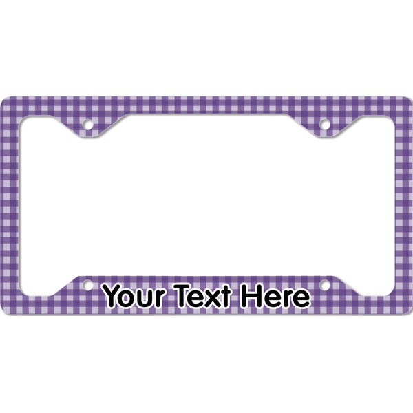 Custom Gingham Print License Plate Frame - Style C (Personalized)