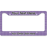 Gingham Print License Plate Frame - Style B (Personalized)