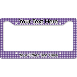 Gingham Print License Plate Frame - Style B (Personalized)