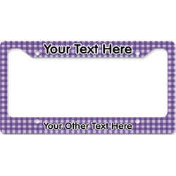 Gingham Print License Plate Frame - Style B (Personalized)