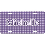 Gingham Print Front License Plate (Personalized)