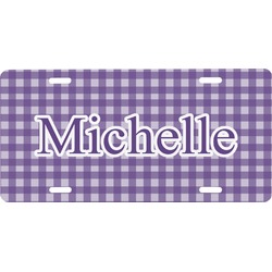 Gingham Print Front License Plate (Personalized)