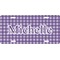 Gingham Print Front License Plate (Personalized)