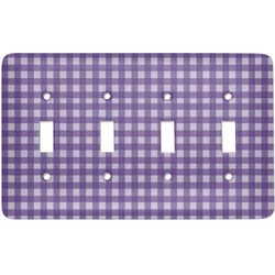Gingham Print Light Switch Cover (4 Toggle Plate)