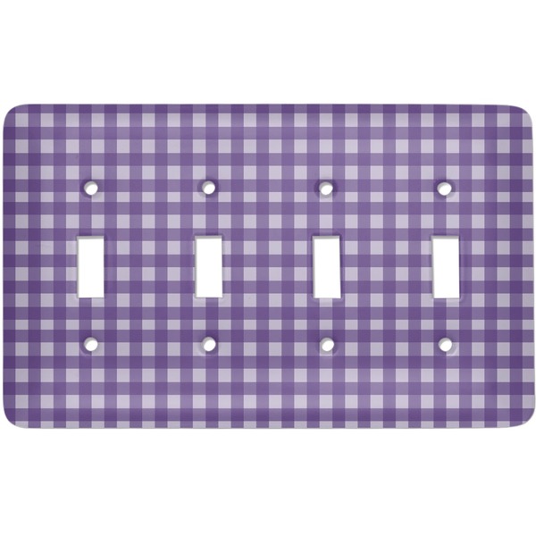 Custom Gingham Print Light Switch Cover (4 Toggle Plate)