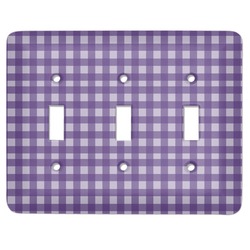 Gingham Print Light Switch Cover (3 Toggle Plate)