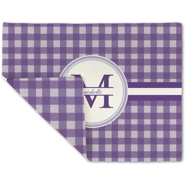 Gingham Print Linen Placemat - Folded Corner (double side)